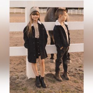 RYLEE + CRU Boys Washed Black Denim Trucker Jacket 2-3Y